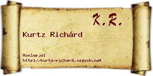 Kurtz Richárd névjegykártya